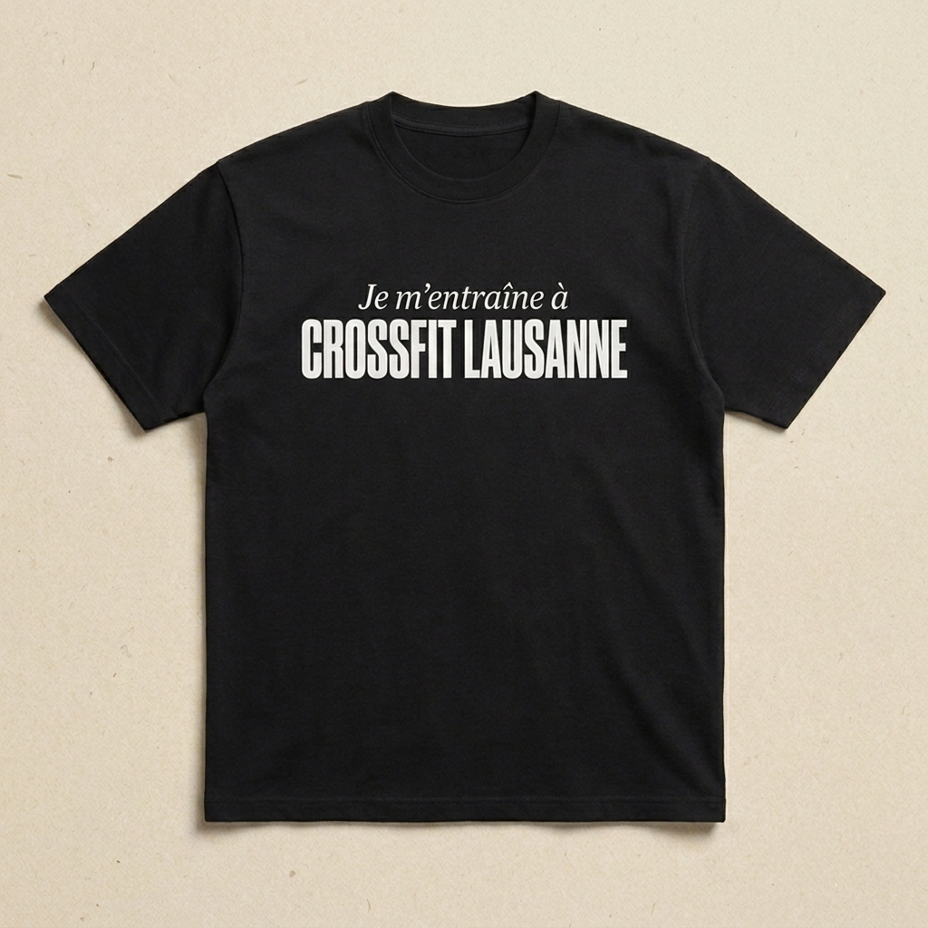 T-shirt noir Crossfit Lausanne — Je m'entraine